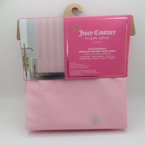 (#E-1) Juicy Couture Home Pink Shower Curtain Liner 100% PEVA - Picture 1 of 5